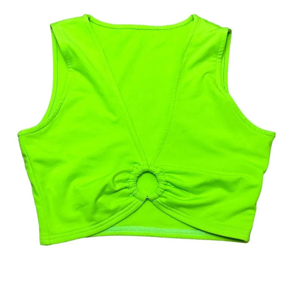 AEVZIV Sexy Crop Tops Sleeveless Deep V Neck Workout Tops Plunge Ring - small - Picture 2 of 6